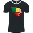 Curled Senegal Flag Senegalese Day Football Mens Ringer T-Shirt FotL Black/White