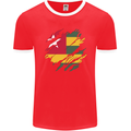 Torn Togo Flag Togolese Day Football Mens Ringer T-Shirt FotL Red/White