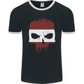 Austrian Skull Austria Gym Flag Biker Mens Ringer T-Shirt FotL Black/White