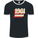Retro 62nd Birthday Original 1961 Mens Ringer T-Shirt FotL Black/White