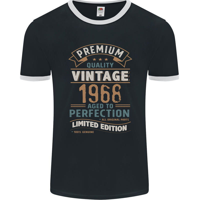 Premium Vintage 55th Birthday 1968 Mens Ringer T-Shirt FotL Black/White