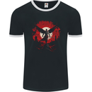 Victorious St Michael Archangel Warrior MMA Mens Ringer T-Shirt FotL Black/White