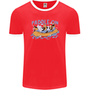 White Water Rafting Paddle On Whitewater Mens Ringer T-Shirt FotL Red/White