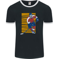 Ice Hockey Player Mens Ringer T-Shirt FotL Black/White