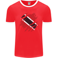 Torn Trinidad and Tobago Day Football Mens Ringer T-Shirt FotL Red/White