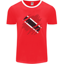 Torn Trinidad and Tobago Day Football Mens Ringer T-Shirt FotL Red/White