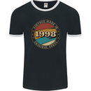 25th Birthday  Vintage Made In 1998 Mens Ringer T-Shirt FotL Black/White