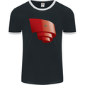 Curled Morocco Flag Moroccan Day Football Mens Ringer T-Shirt FotL Black/White