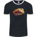 Polygonal Chameleon Mens Ringer T-Shirt FotL Black/White