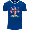 British Grown Indian Roots India Flag Mens Ringer T-Shirt FotL Royal Blue/White