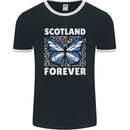 Scottish Butterfly Scotland Mens Ringer T-Shirt FotL Black/White