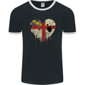 Love Flag Herm Football Mens Ringer T-Shirt FotL Black/White