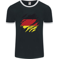 Torn Germany Flag German Day Football Mens Ringer T-Shirt FotL Black/White