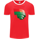 Curled Burkina Faso Flag Day Football Mens Ringer T-Shirt FotL Red/White