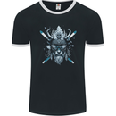 Skiing Viking Ski Mens Ringer T-Shirt FotL Black/White