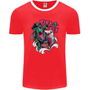 Pirate T-Rex Funny Dinosaur Mens Ringer T-Shirt FotL Red/White