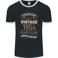 Premium Vintage 69th Birthday 1954 Mens Ringer T-Shirt FotL Black/White