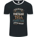 Premium Vintage 69th Birthday 1954 Mens Ringer T-Shirt FotL Black/White