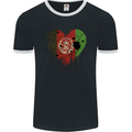 Love Afghanistan Flag Afghan Day Football Mens Ringer T-Shirt FotL Black/White