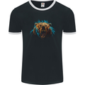 Bear Lightening Bolt Mens Ringer T-Shirt FotL Black/White