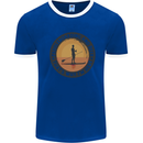 Paddleboarding & Beer Funny Paddleboard Mens Ringer T-Shirt Royal Blue/White