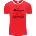 Always Give 100% Unless Blood Funny Donor Mens Ringer T-Shirt Red/White