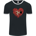 Love Flag Isle of Man Football Mens Ringer T-Shirt FotL Black/White