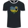 Love Rwanda Flag Rwandan Day Football Mens Ringer T-Shirt FotL Black/White