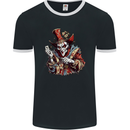 Evil Joker Clown Demon Jester Mens Ringer T-Shirt FotL Black/White