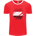 Torn Yemen Flag Yemeni Day Football Mens Ringer T-Shirt FotL Red/White