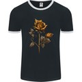 A Rustic Rose Gothic Goth Mens Ringer T-Shirt FotL Black/White