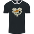 Love Cyprus Flag Cypriot Day Football Mens Ringer T-Shirt FotL Black/White