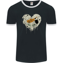 Love Cyprus Flag Cypriot Day Football Mens Ringer T-Shirt FotL Black/White