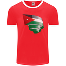 Curled Jordan Flag Jordanian Day Football Mens Ringer T-Shirt FotL Red/White