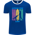 Living the Mom Life Mothers Day Mummy Mens Ringer T-Shirt FotL Royal Blue/White