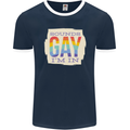 Sounds Gay Im In Funny LGBT Gay Pride Day Mens Ringer T-Shirt FotL Navy Blue/White