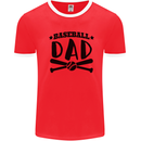 Fathers Day Baseball Dad Funny Mens Ringer T-Shirt Red/White