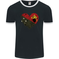 Love  Papua New Guinea Flag Day Football Mens Ringer T-Shirt FotL Black/White