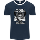 Odin Valhalla Viking Warrior Mens Ringer T-Shirt FotL Navy Blue/White