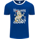 Funny Christmas Dog Too Late to Be Good Mens Ringer T-Shirt FotL Royal Blue/White