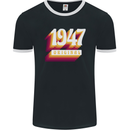 Retro 76th Birthday Original 1947 Mens Ringer T-Shirt FotL Black/White