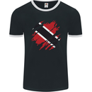Torn Trinidad and Tobago Day Football Mens Ringer T-Shirt FotL Black/White
