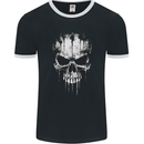 Dripping With Evil Skull Goth Gothic Heavy Metal Mens Ringer T-Shirt FotL Black/White