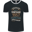 Premium Vintage 66th Birthday 1957 Mens Ringer T-Shirt FotL Black/White