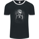 Moonlit Grizzly Bear In the Wilderness Mens Ringer T-Shirt FotL Black/White