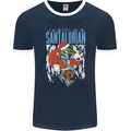 Christmas Parody Santalorian Funny Xmas Mens Ringer T-Shirt FotL Navy Blue/White