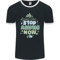 Stop Asking Now New Baby Pregnancy Pregnant Mens Ringer T-Shirt FotL Black/White