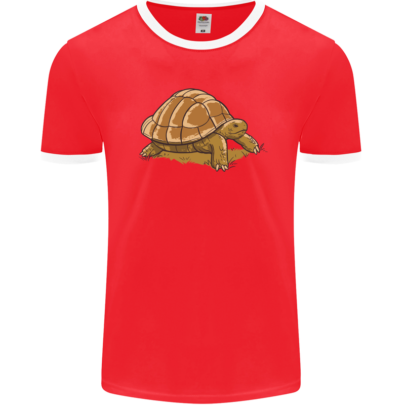 A Brown Tortoise Mens Ringer T-Shirt FotL Red/White