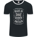 Born In Britain 21st Birthday Made 2002 Mens Ringer T-Shirt FotL Black/White