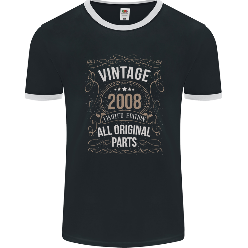 15th Birthday Limited Edition 2008 Mens Ringer T-Shirt FotL Black/White